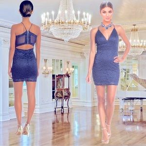 Floral Lace Back Cutout Bodycon Mini Dress NWT